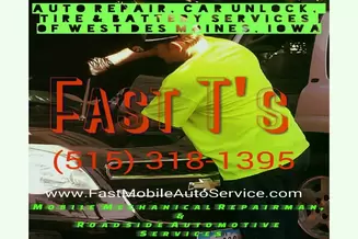 Fast T's Mechanic in action working on a black Chevy Equinox in West Des Moines Iowa