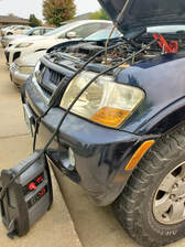 Picture of Fast T's Battery Service Jump Starting a battery in Waukee, Iowa 50263